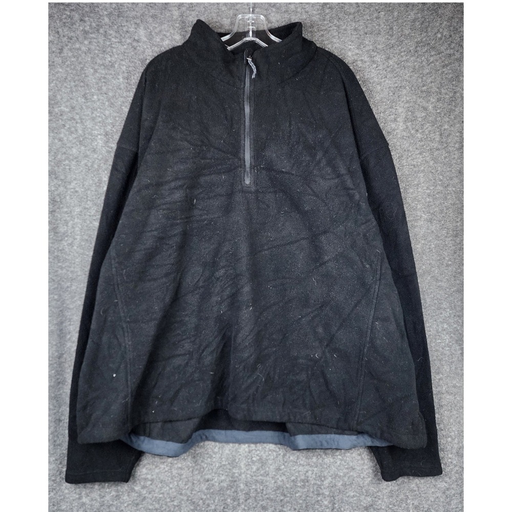 Port Authority Fleece Pullover Mens 6XL Black 1/4 Zip Mock Neck RN 90836